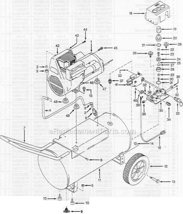 Page A Diagram and Parts List for WL6008  Campbell Hausfeld Compressor